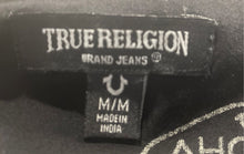 Load image into Gallery viewer, True Religion Mens Black White Printed Short Sleeve Button-Up Shirt Size M
