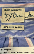 Load image into Gallery viewer, J.Crew Mens Blue White Collared Long Sleeve Button-Up Shirt Size Large
