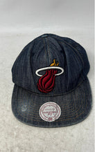 Load image into Gallery viewer, Mitchell &amp; Ness Mens Blue Denim NBA Miami Heat Adjustable Fit Baseball Hat W/Tag
