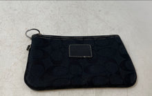 Load image into Gallery viewer, Coach Womens Black Signature Print Zipper Top Wristlet Wallet
