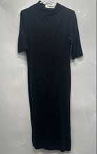 Load image into Gallery viewer, Zara Womens Black Short Sleeve Mock Neck Pullover Sheath Dress Size XL
