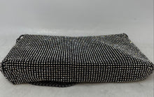 Load image into Gallery viewer, Topshop Womens Black Silver-Tone Rhinestone Chain Strap Flap Crossbody Bag
