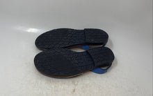 Load image into Gallery viewer, Norkinas Womens Blue Glittery Peep Toe Flat Slingback Sandals Size 7
