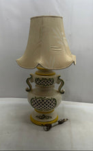 Load image into Gallery viewer, Vintage Cutout Scroll Design Shade Ceramic Table Lamp Not Tested
