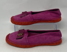 Load image into Gallery viewer, Authentic Salvatore Ferragamo Womens Purple Red Espadrille Shoes Sz 6.5M Damaged
