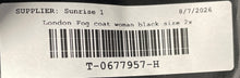 Load image into Gallery viewer, London Fog Womens Black Long Sleeve Double Breasted Trench Coat Size 2X
