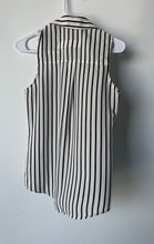 Load image into Gallery viewer, Express Womens White Black Striped Sleeveless Button Front Blouse Top Size XS
