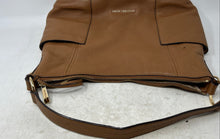Load image into Gallery viewer, Michael Kors Womens Brown Leather Charm Inner Pocket Zipper Shoulder Bag
