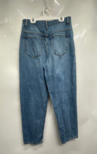 Load image into Gallery viewer, Zara Womens Blue Denim Medium Wash High-Rise Slash Pockets Mom Jeans Size 6
