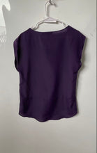 Load image into Gallery viewer, The Limited Womens Purple Cap Sleeve Scoop Neck Blouse Top Size Medium
