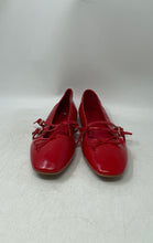 Load image into Gallery viewer, Aldo Womens Red Square Toe Double Strap Buckle Bow Ballet Flats Size 10M
