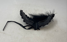 Load image into Gallery viewer, Adult Unisex Black Dramatic Feather Embellished Costume Masquerade Eye Mask
