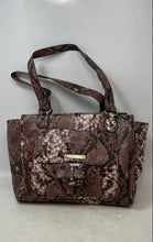 Load image into Gallery viewer, Nine West Womens Brown Snakeskin Print Faux Leather Pockets Shoulder Handbag
