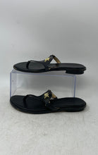 Load image into Gallery viewer, Michael Kors Womens Black Logo Emblem T-Strap Flat Thong Sandals Size 7M
