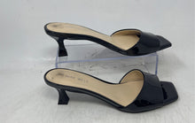 Load image into Gallery viewer, Nine West Womens Akin Black Patent Leather Spool Heel Slide Sandals Size 9 M
