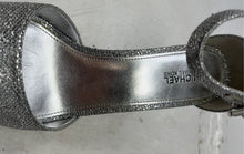 Load image into Gallery viewer, Michael Kors Womens Silver Peep Toe Ankle Strap Platform Heels Size 8M
