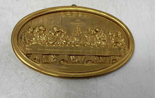 Load image into Gallery viewer, Gold-Tone 3D Relief Of The Last Supper Oval Shape Biblical Scene Wall Plaque
