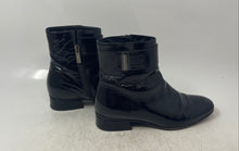 Load image into Gallery viewer, Aquatalia Womens Black Patent Leather Round Toe Side Zip Ankle Boots Size 7

