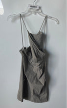 Load image into Gallery viewer, Zara Womens Gray Spaghetti Strap Square Neck Back Zip Mini Dress Size Large
