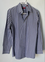 Load image into Gallery viewer, Hugo Boss Mens White Blue Plaid Long Sleeve Dress Shirt Size 15.5 32/33 40
