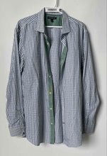 Load image into Gallery viewer, Banana Republic Mens White Green Plaid Non-Iron Slim Fit Button-Up Shirt Size XL

