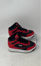 Load image into Gallery viewer, Fila Kids Taglio 3BM01199-014 Black Red Leather Lace-Up Basketball Shoes Size 11
