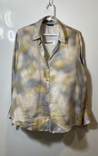 Load image into Gallery viewer, Zara Womens Gray Tie Dye Long Sleeve Collared Button-Up Shirt Size M
