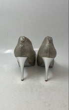 Load image into Gallery viewer, Michael Kors Womens York Silver Glitter Peep Toe High Pump Heels Size 6.5M
