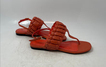 Load image into Gallery viewer, Paula Torres Womens Carly Orange Leather Buckle Flat Heels Slingback Sandal Sz 9

