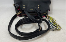 Load image into Gallery viewer, Aldo Womens Black Pebbled Leather Detachable Strap Zip Top Lined Satchel Bag
