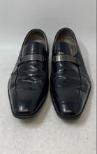 Load image into Gallery viewer, Kenneth Cole Mens Black Leather Square Toe Slip-On Loafer Dress Shoes Size 9.5
