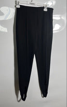 Load image into Gallery viewer, Zara Womens Black Stretch Side-Zip High-Rise Stirrup Ankle Leggings Size Medium
