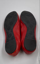Load image into Gallery viewer, Authentic Tory Burch Womens Reva Red Leather Ballet Flats Size 5M Damaged
