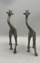 Load image into Gallery viewer, La Vie Kissing Giraffes Figurines Animal Print Entwined Animal Statue Set Of 2
