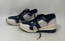 Load image into Gallery viewer, Michael Kors Womens Liv Trainer Blue White Monogram Lace-Up Sneaker Shoes Sz 7.5
