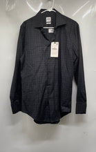 Load image into Gallery viewer, Zara Mens Black Check Cotton Long Sleeve Slim Fit Button-Up Shirt Size L W/ Tag
