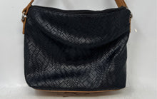 Load image into Gallery viewer, Rosetti Womens Black And Brown Faux Leather Buckle Strap Top Zipper Shoulder Bag
