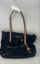 Load image into Gallery viewer, Michael Kors Womens Black Charm Double Handle Shoulder Tote Handbag
