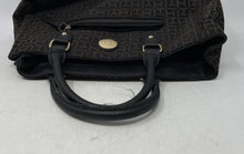 Load image into Gallery viewer, Tommy Hilfiger Womens Black Brown Inner Zipped Pocket Double Handle Shoulder Bag
