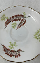 Load image into Gallery viewer, Set Of 2 Pcs Melba White Rust Ferns Bone China Round Shape Tea Cup &amp; Saucer Set
