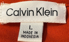 Load image into Gallery viewer, Calvin Klein Womens Rust Short Sleeve Tie Neck Pullover Blouse Top Size L
