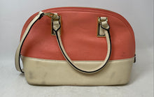 Load image into Gallery viewer, Anne Klein Womens Beige And Pink Colorblock Leather Top Handle Satchel Handbag
