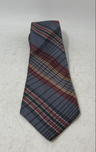 Load image into Gallery viewer, Gino Pompeii Mens Gray Plaid Print Adjustable Keeper Loop Formal Pointed Tie

