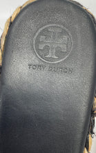 Load image into Gallery viewer, Authentic Tory Burch Womens Black Espadrille Slide Sandals Size 9.5M Damaged
