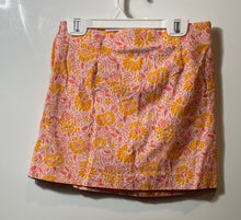 Load image into Gallery viewer, Zara Womens Orange Floral Print Slit Ruched Detail Side Zip Mini Skirt Size XS
