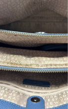 Load image into Gallery viewer, Kate Spade Womens Blue Pebbled Leather Double Handle Magnetic Satchel Bag
