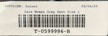 Load image into Gallery viewer, Zara Womens Gray Sleeveless Button Front Single-Breasted Vest Size Large
