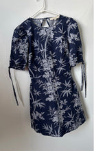 Load image into Gallery viewer, Loft Womens Blue White Floral Print Short Sleeve Regular Fit Mini Dress Size 0
