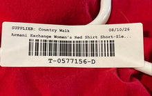 Load image into Gallery viewer, Armani Exchange Womens Red Short Sleeve V-Neck Regular Fit Graphic T-Shirt Sz L
