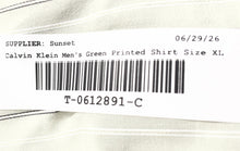 Load image into Gallery viewer, Calvin Klein Mens Green Striped Spread Collar Long Sleeve Button-Up Shirt Sz XL
